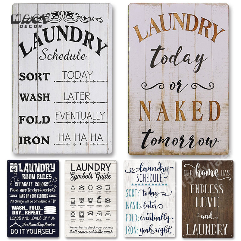 Home Design Bathroom - Slogan Metal Tin Sign Laundry Room