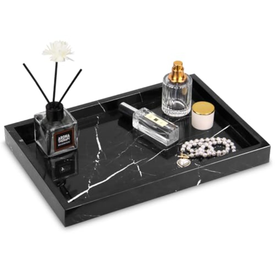 Home Bathroom Vanity - Marble Bathroom Vanity Tray, Natural Luxury