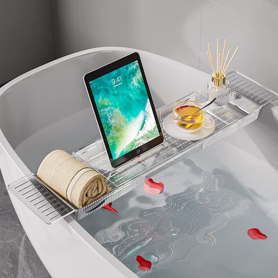 Bath Caddy Tray - Caddy Tray, Adjustable Bath Tray for