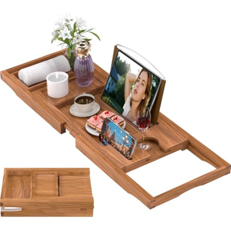 Bath Caddy Tray - Premium Bathtub Tray Caddy Expandable en