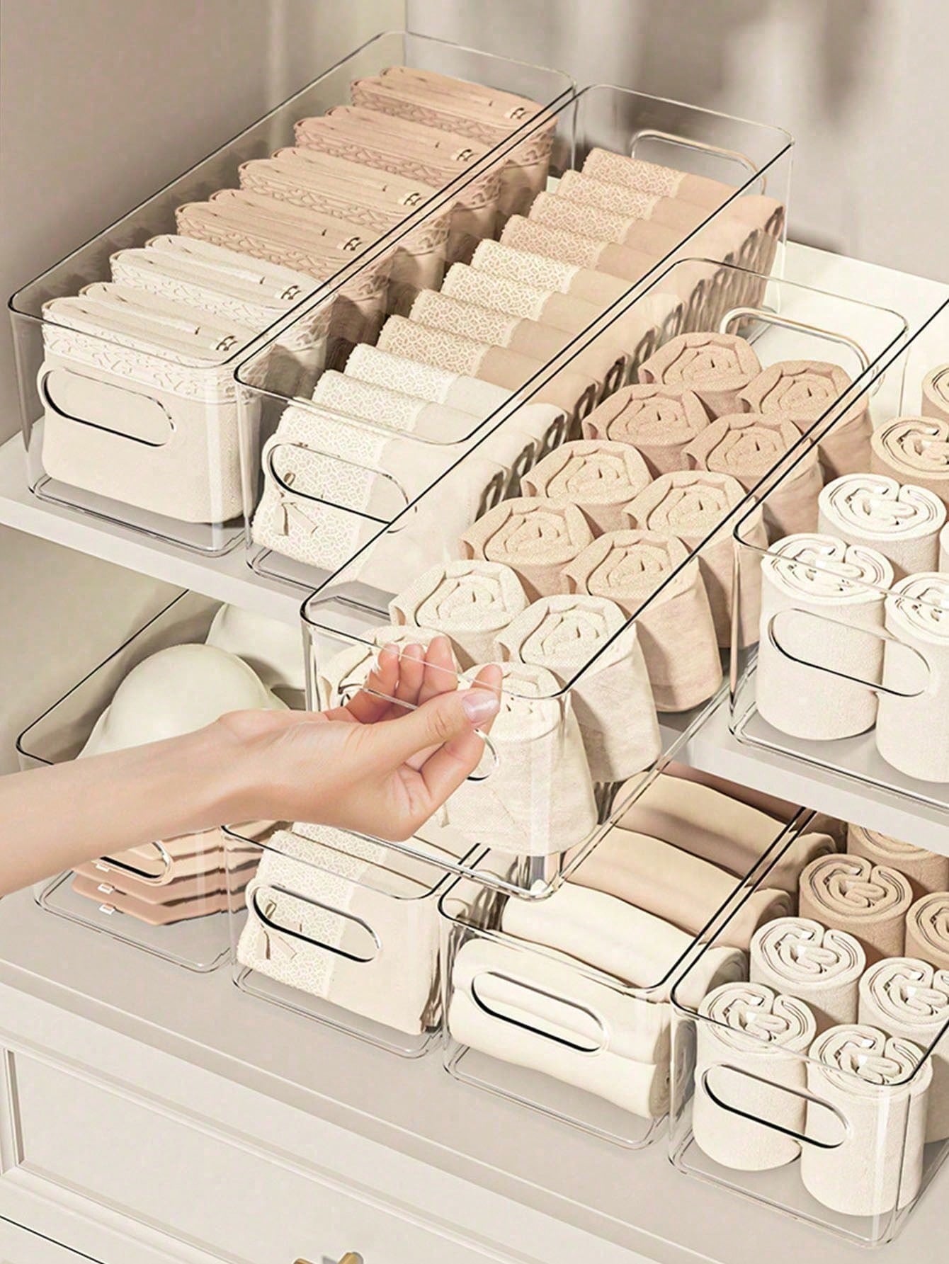 Home Bathroom Organizer - 7pcs Transparent Desktop Storage Box Home