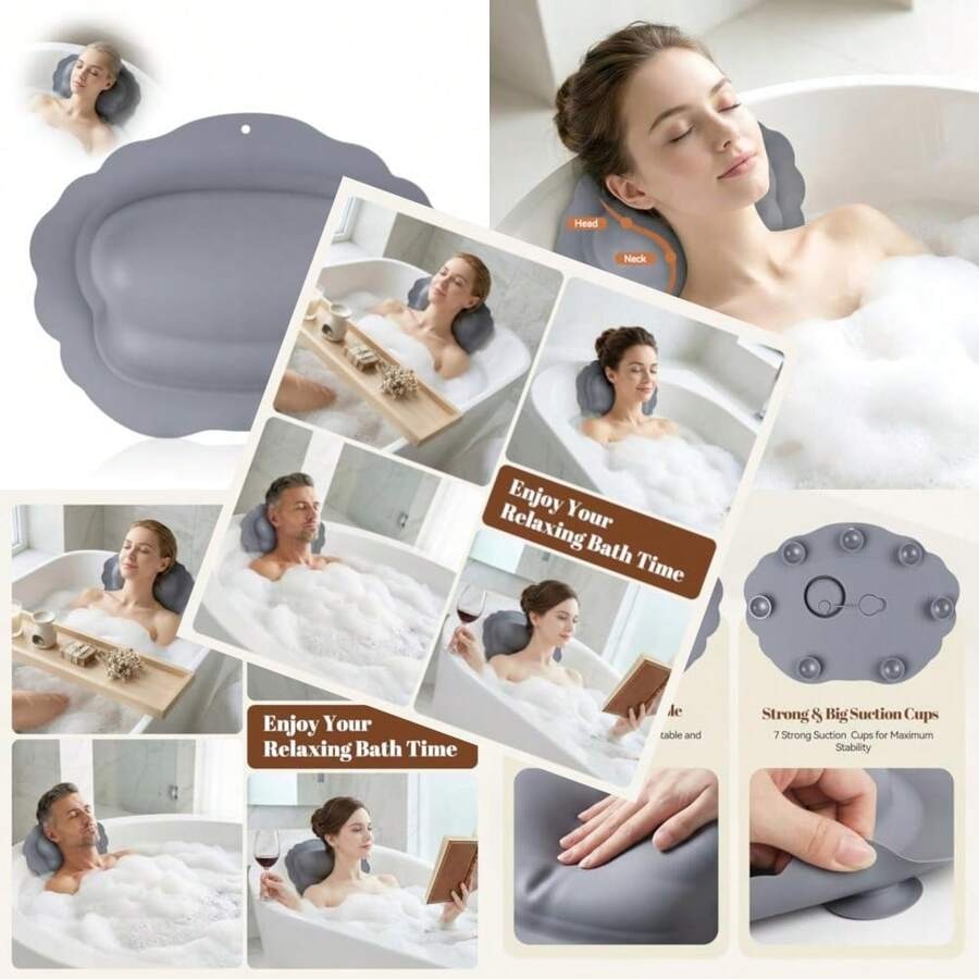 Bathtub Pillow Inflatable - Silicone Bath Pillow For Tub Inflatable