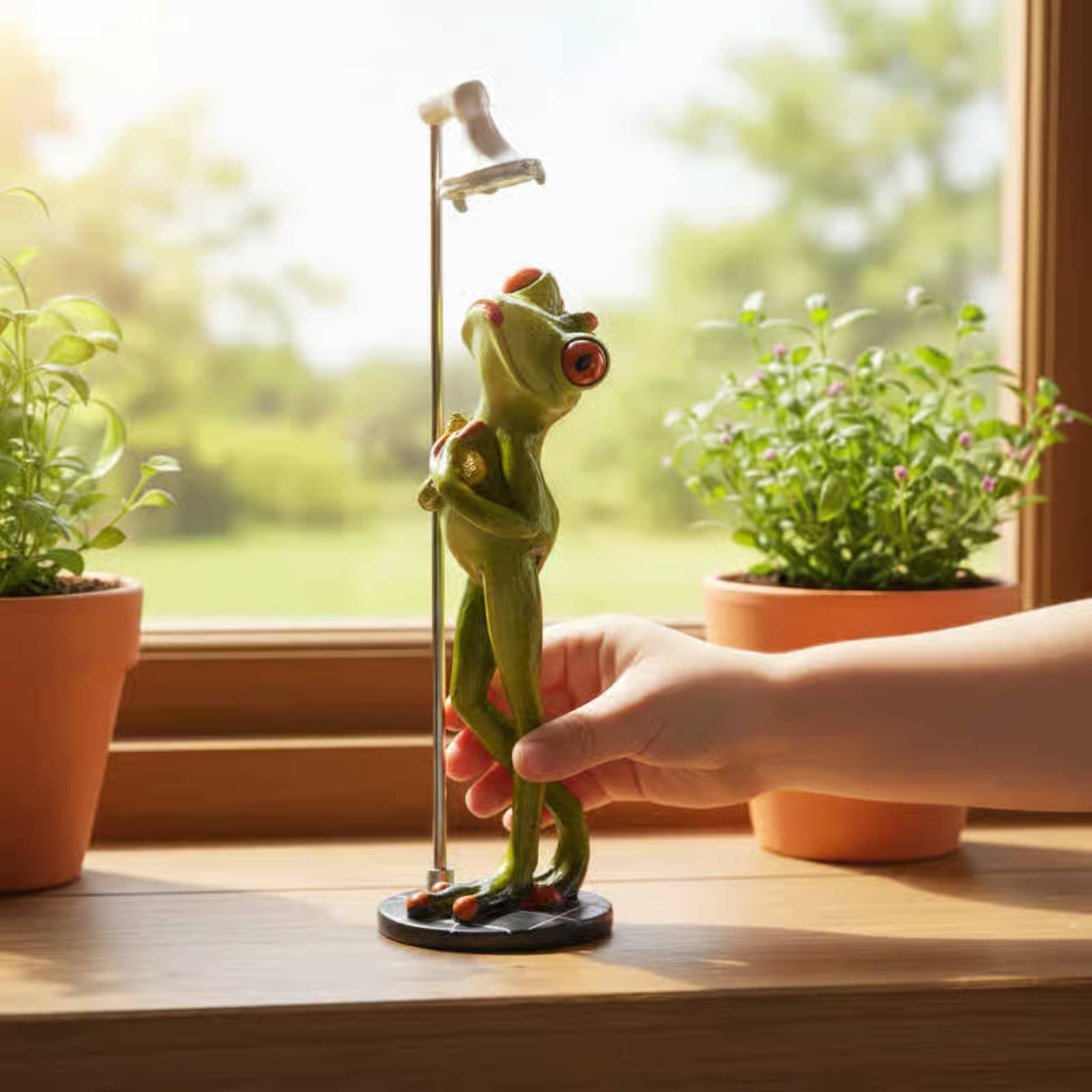 Home Bathroom Shower - Showering Frog Figurine Novelty Item Bathing