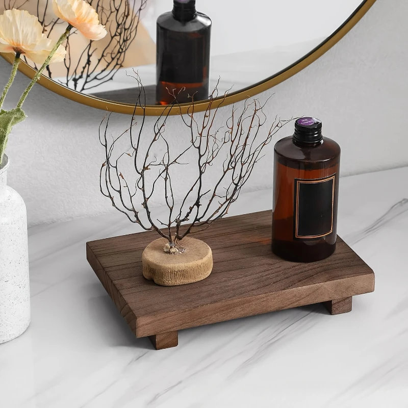 Home Bathroom Vanity - Retro Wooden Bathroom Tray Vanity Hands