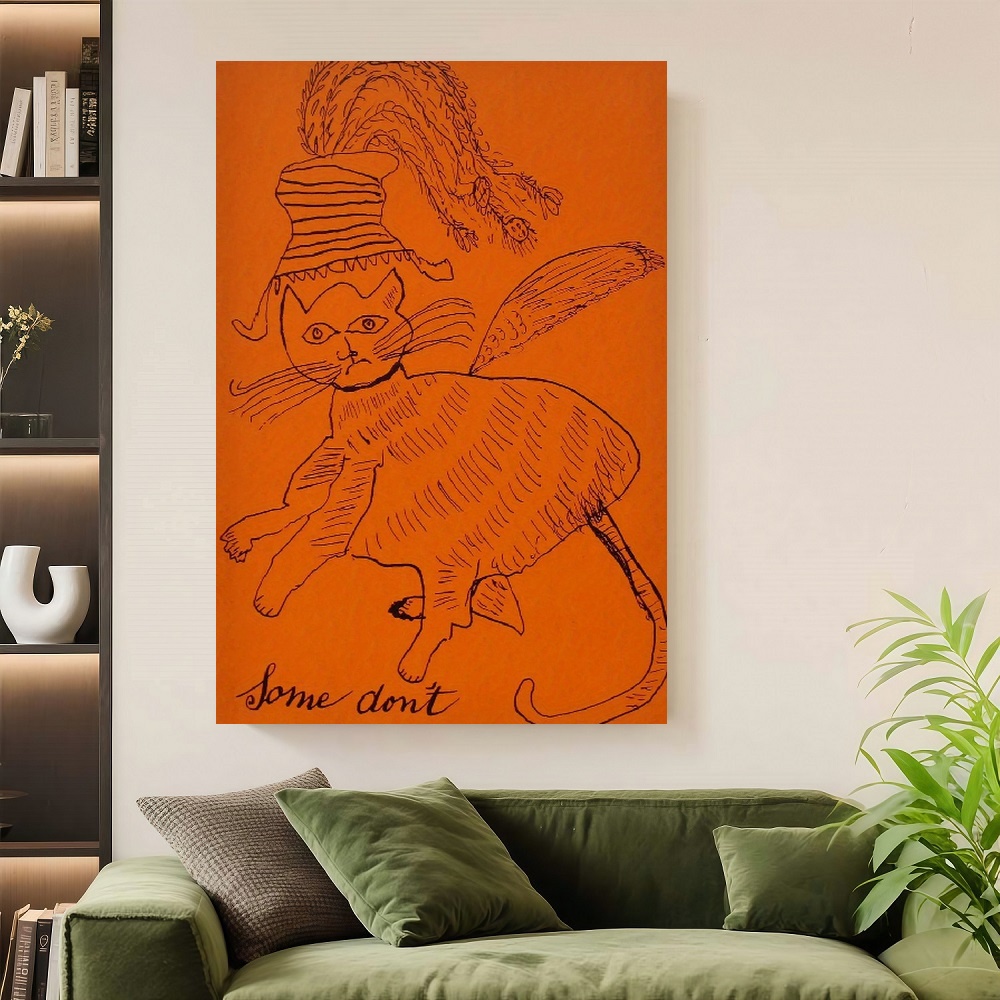 Home Bathroom Wall Art - Framed Flat Rare, Whimsical, Vintage Art