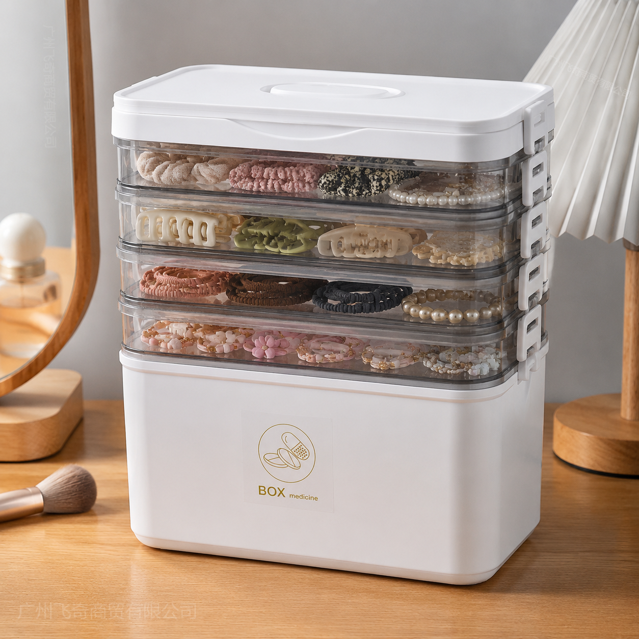Home Bathroom Organizer - YX Large-Capacity Multi-Tier Stackable Storage Box
