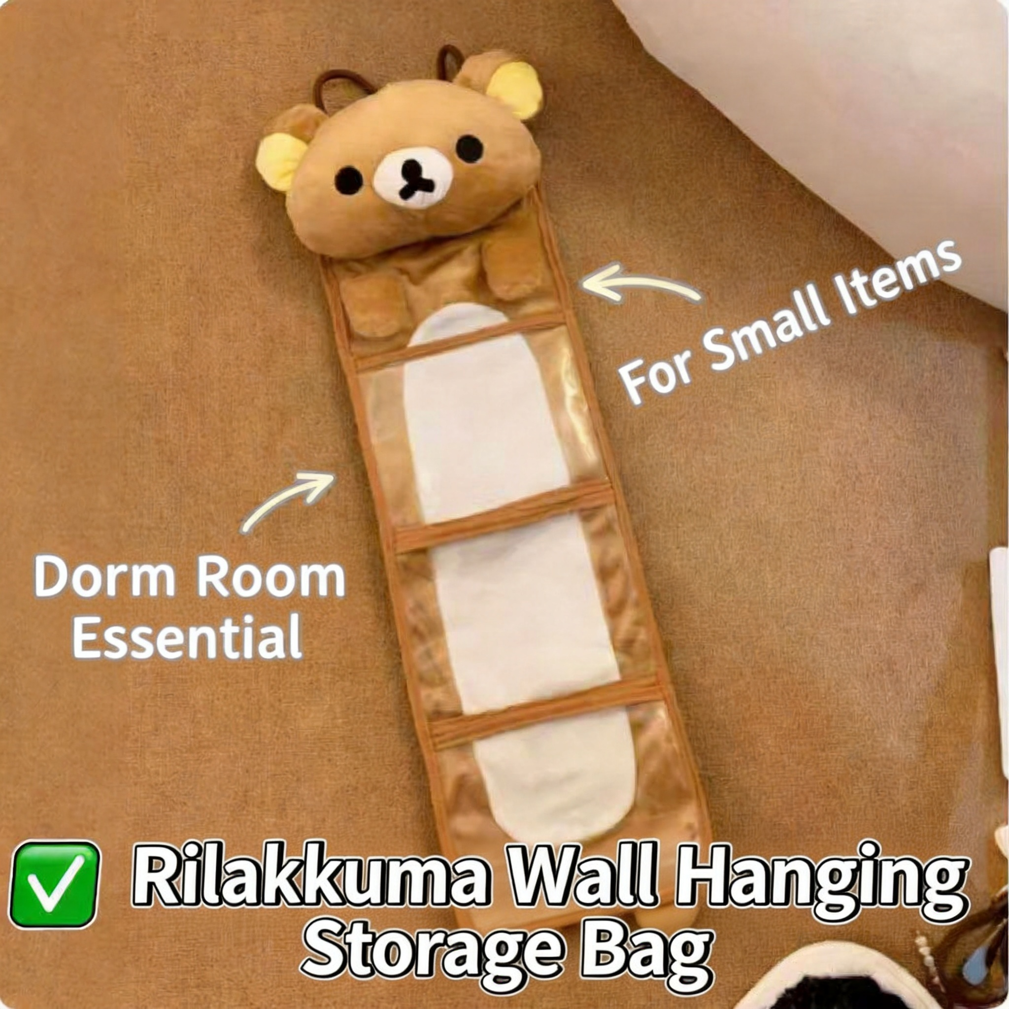 Home Bathroom Organizer - Cute Rilakkuma Japanese Cartoon Wall Hanging