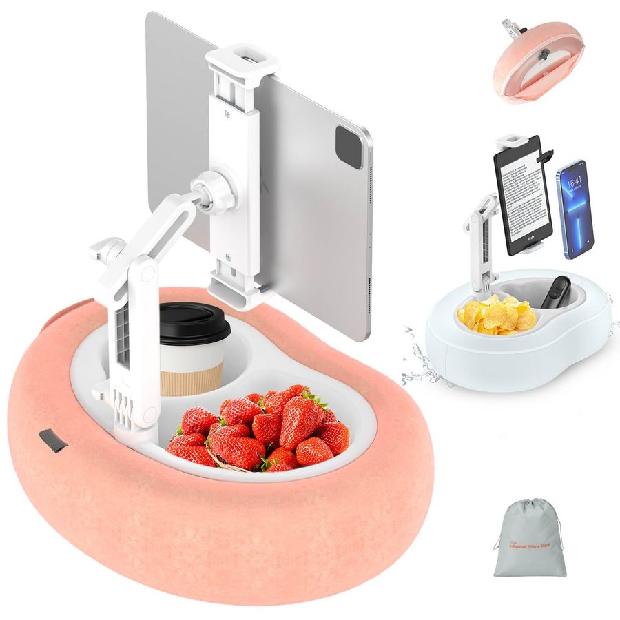 Bathtub Pillow Inflatable - Waterproof Tablet Kindle Pillow Stand for