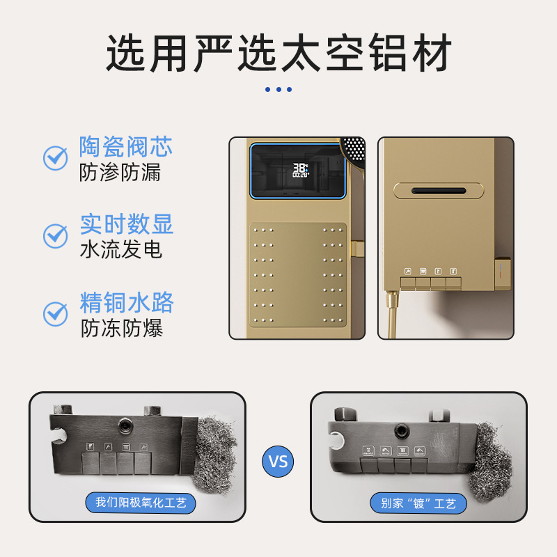 Space-Gray Smart Digital Displ – Home Bathroom Shower recenzja i cena