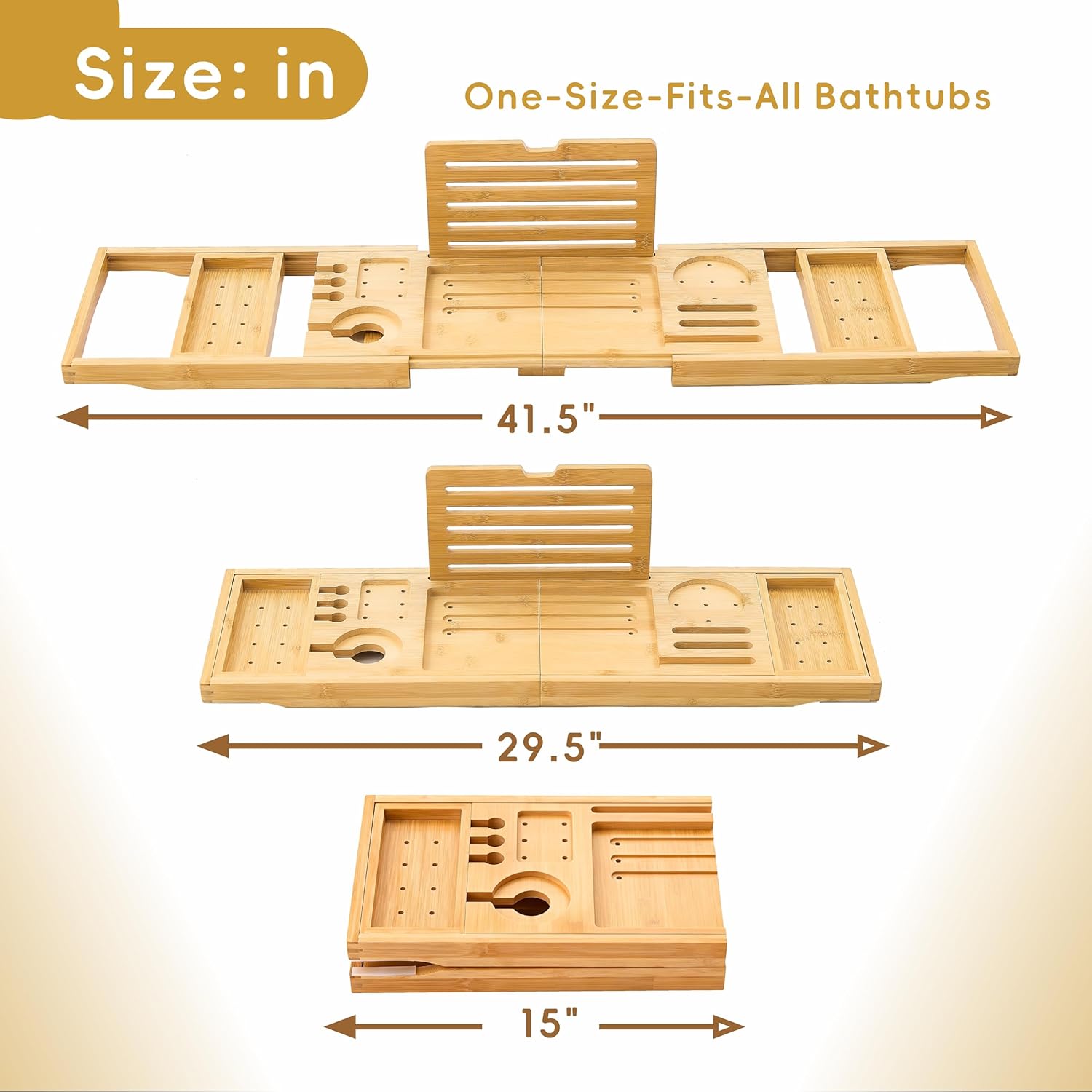 Foldable Bamboo Bathtub Tray C – Bath Caddy Tray recenzja i cena