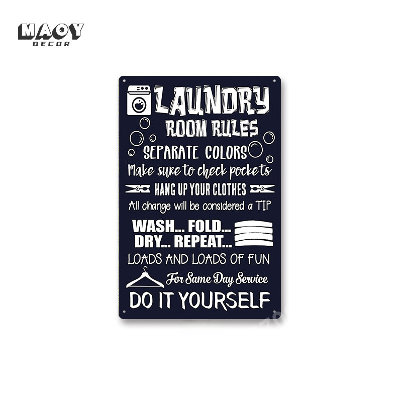 Slogan Metal Tin Sign Laundry  – Home Design Bathroom recenzja i cena