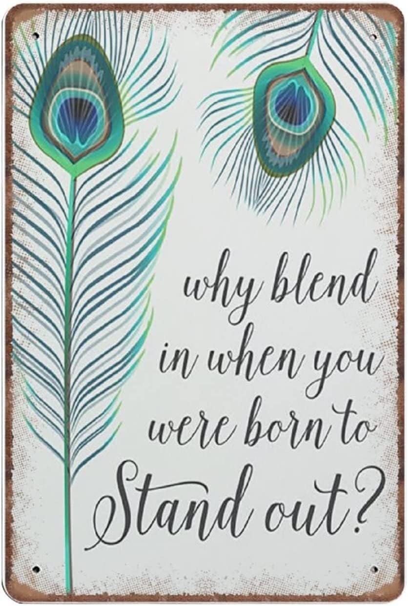 Vintage Metal Tin Sign Peacock – Home Bathroom Quotes recenzja i cena