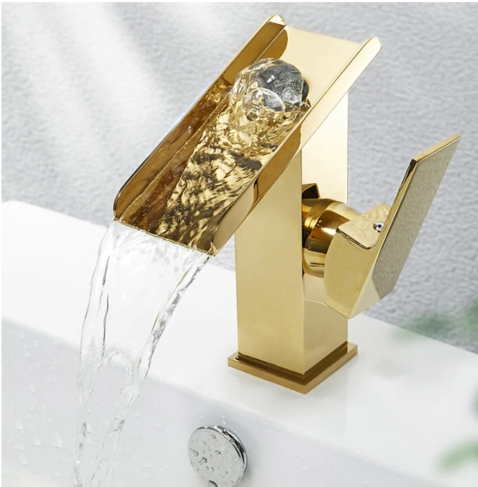 Becola Gold Brass Waterfall Wa – Home Bathroom Wash Basin recenzja i cena