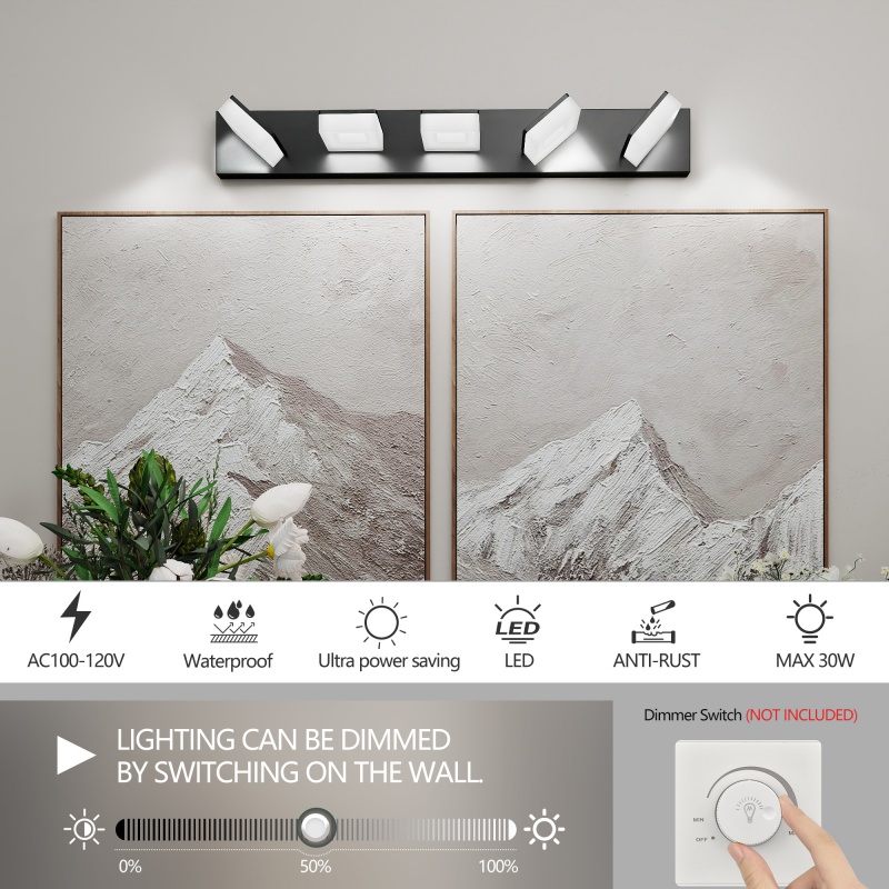 Adjustable 5-Head LED Mirror L – Home Bathroom Vanity recenzja i cena