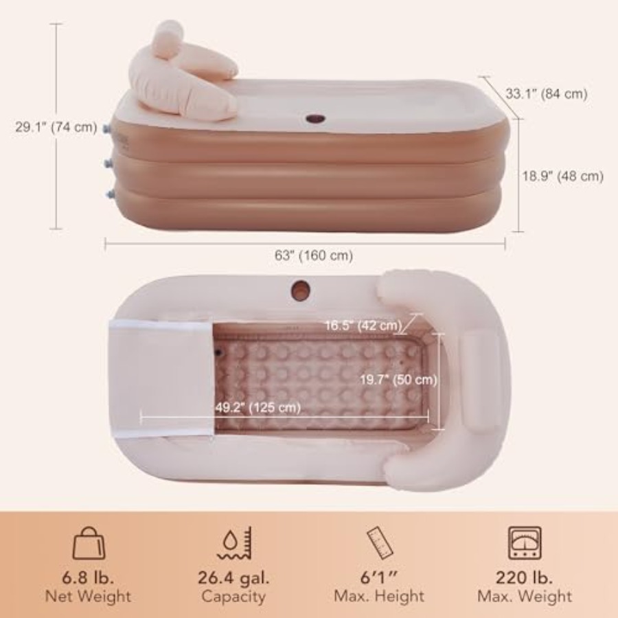 Inflatable Bathtub with Electr – Bathtub Pillow Inflatable recenzja i cena
