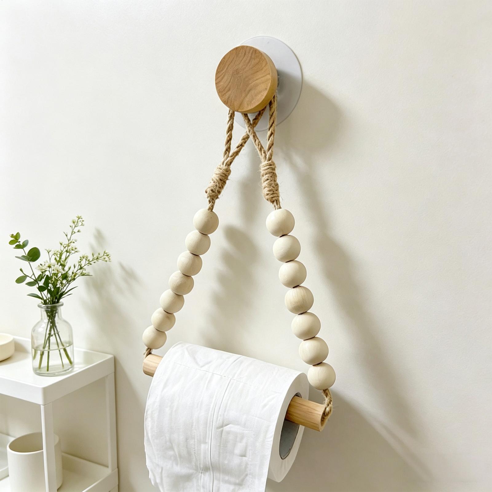 Toilet Paper Holder Wood Bead  – Home Bathroom Towel Dispenser recenzja i cena