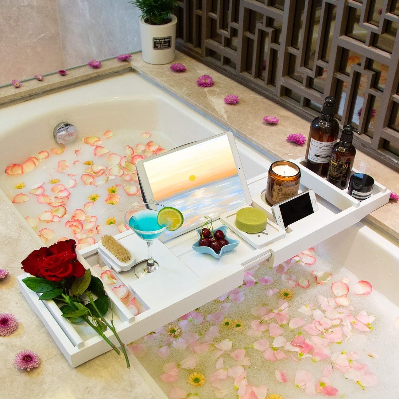 Bathtub Caddy Tray, Bamboo Wat – Bath Caddy Tray recenzja i cena