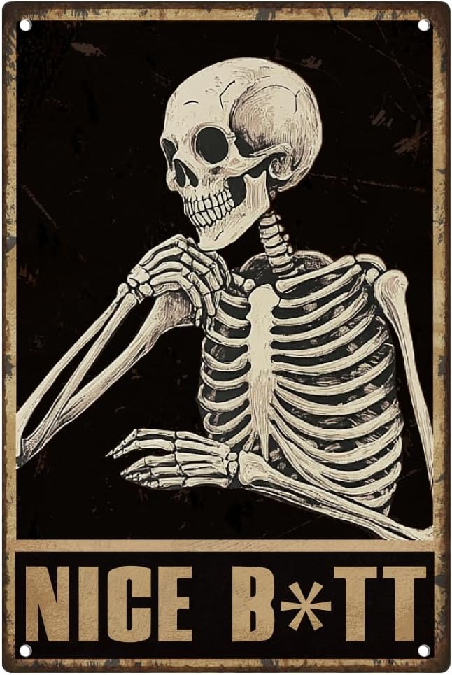 Funny Skull Bathroom Vintage W – Home Bathroom Wall Art recenzja i cena