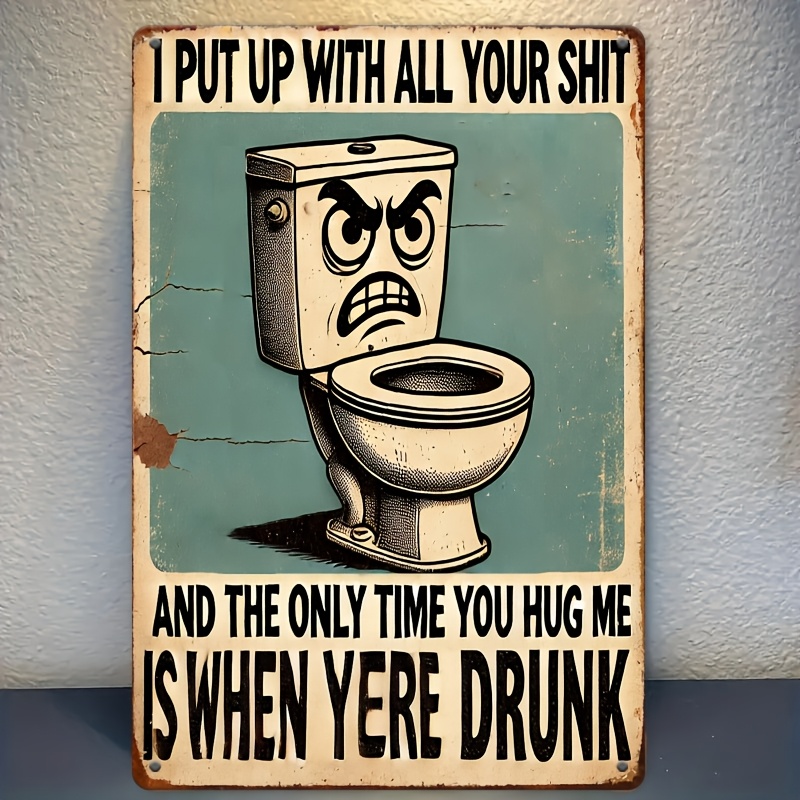 Humorous Bathroom Decor Sign,  – Home Design Bathroom recenzja i cena