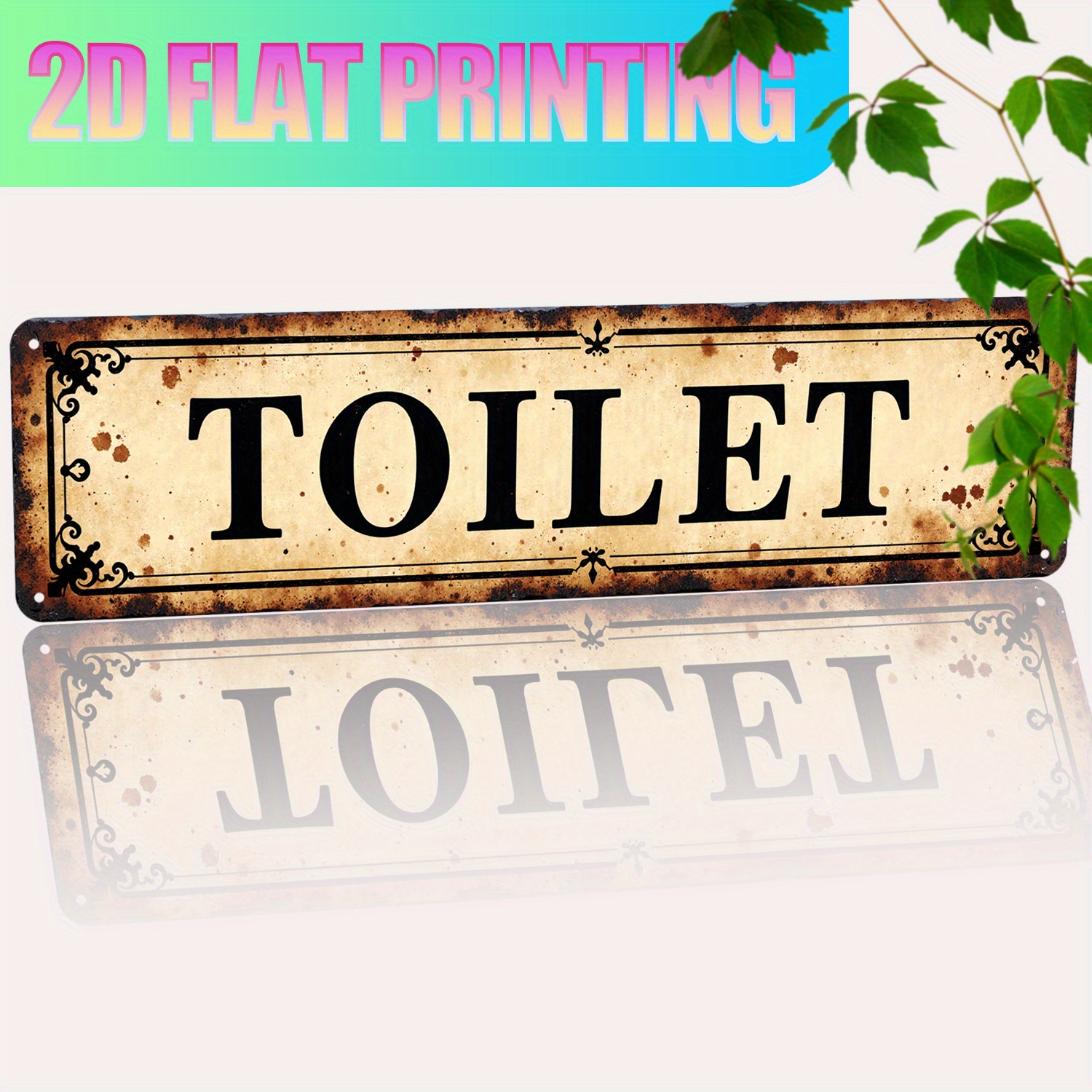 2D Flat, Vintage Aluminum Wall – Home Bathroom Wall Art recenzja i cena