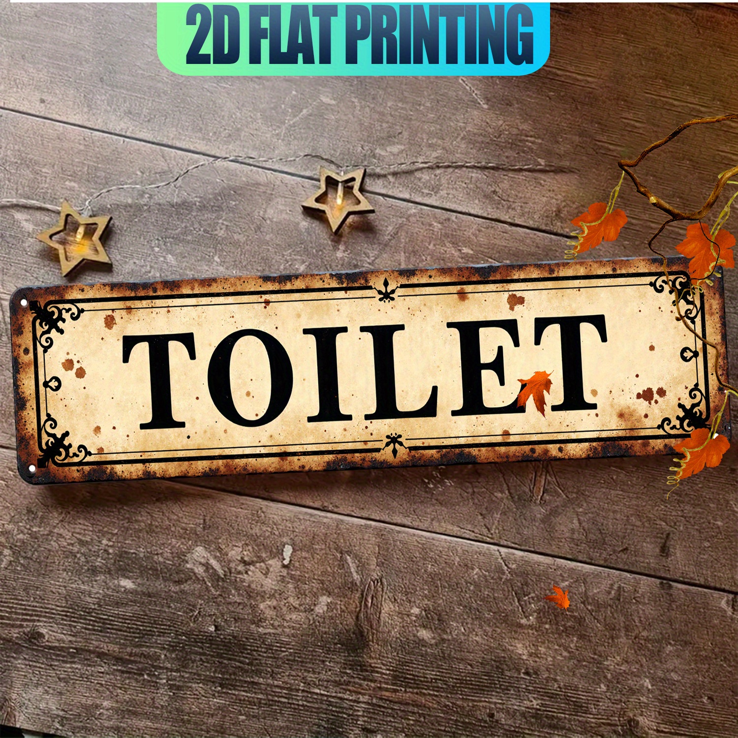 2D Flat, Vintage Aluminum Wall – Home Bathroom Wall Art recenzja i cena