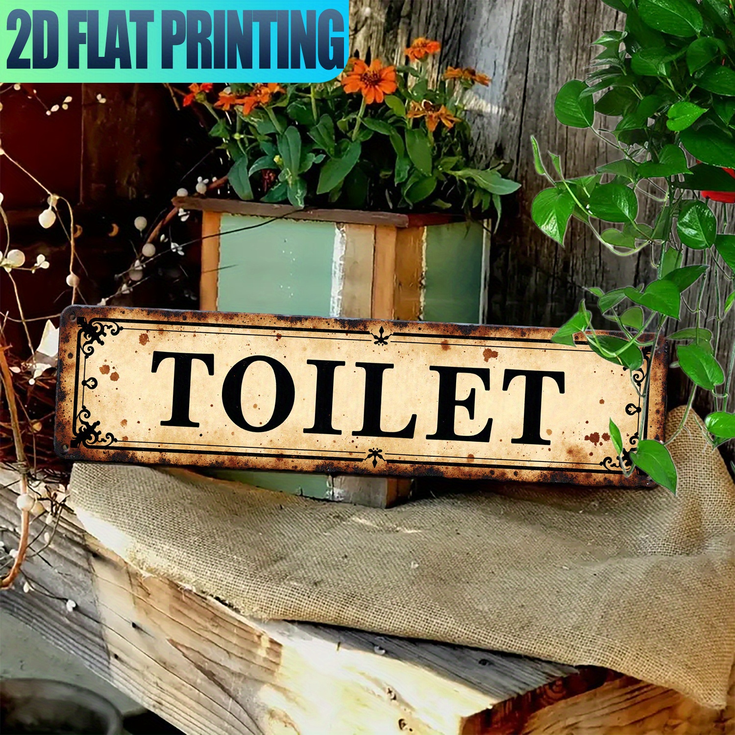 2D Flat, Vintage Aluminum Wall – Home Bathroom Wall Art recenzja i cena