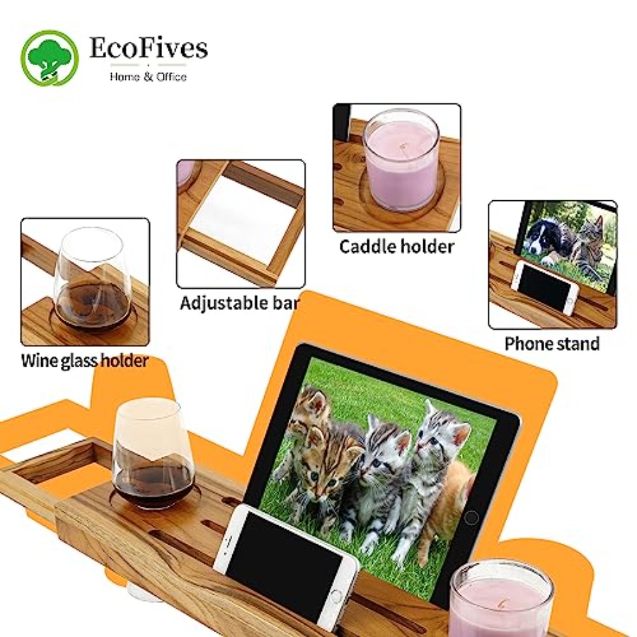 Teak Bathtub Tray Caddy - Expa – Bath Caddy Tray recenzja i cena