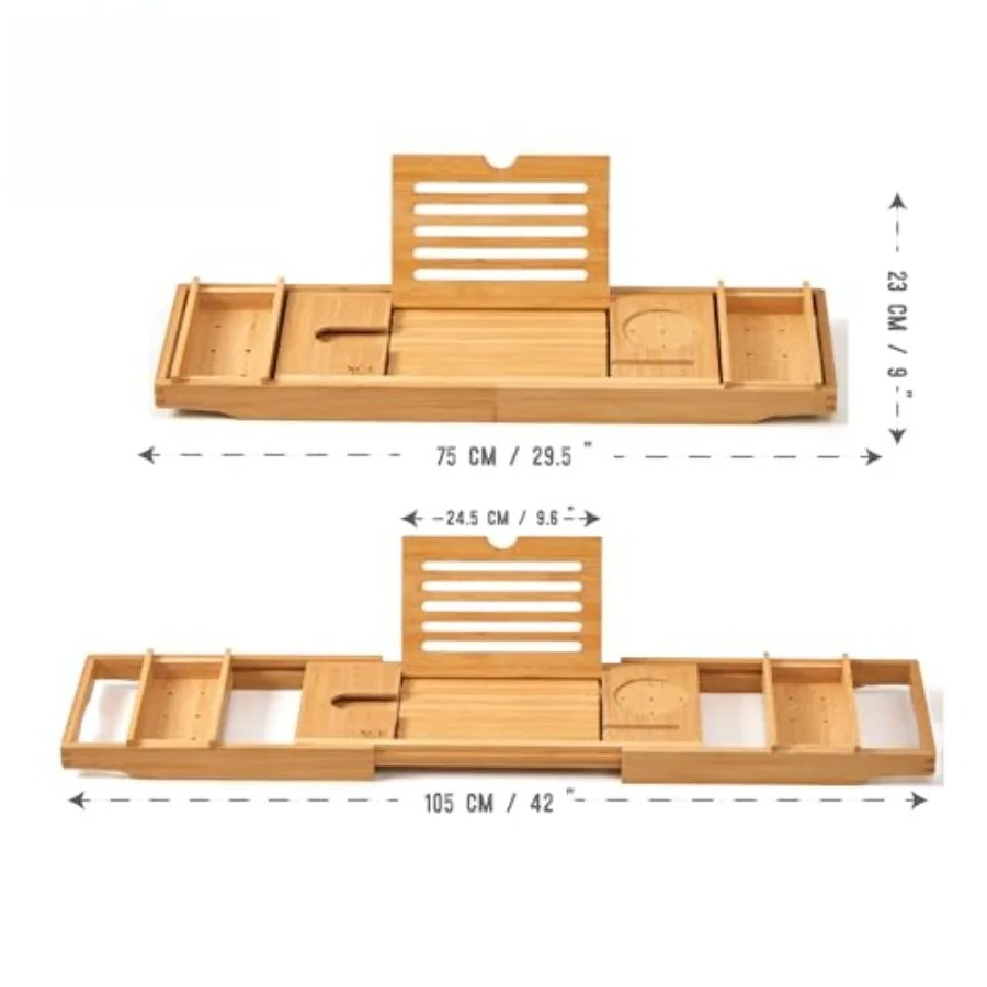 Bamboo Bathtub Caddy Tray - Ex – Bath Caddy Tray recenzja i cena