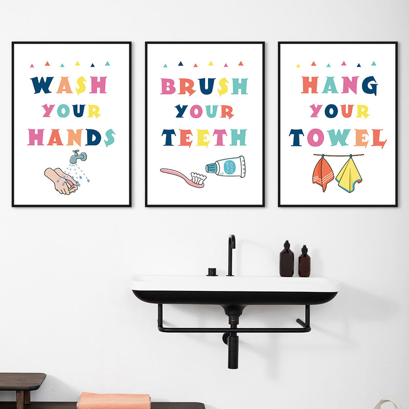Modern Colorful Kids Bathroom  – Home Bathroom Quotes recenzja i cena
