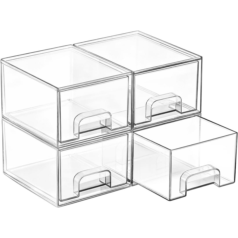 Four Clear Stackable Small Sto – Home Bathroom Vanity recenzja i cena