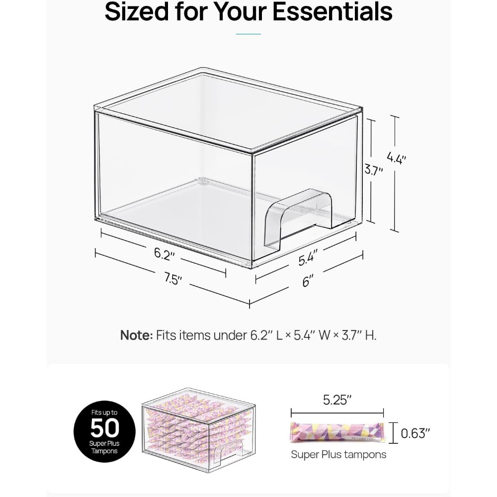 Four Clear Stackable Small Sto – Home Bathroom Vanity recenzja i cena