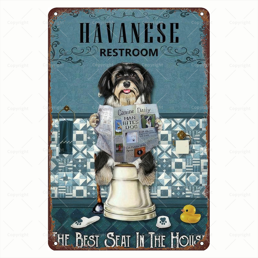 Havanese Restroom Funny Dog Me – Home Bathroom Wall Art recenzja i cena