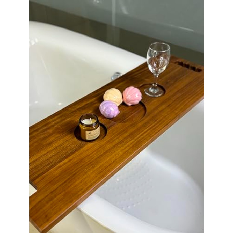 Walnut Bathtub Tray with Handl – Bath Caddy Tray recenzja i cena