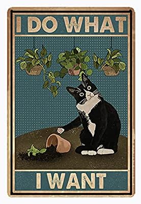 Vintage Metal Sign Cat Poser I – Home Bathroom Quotes recenzja i cena