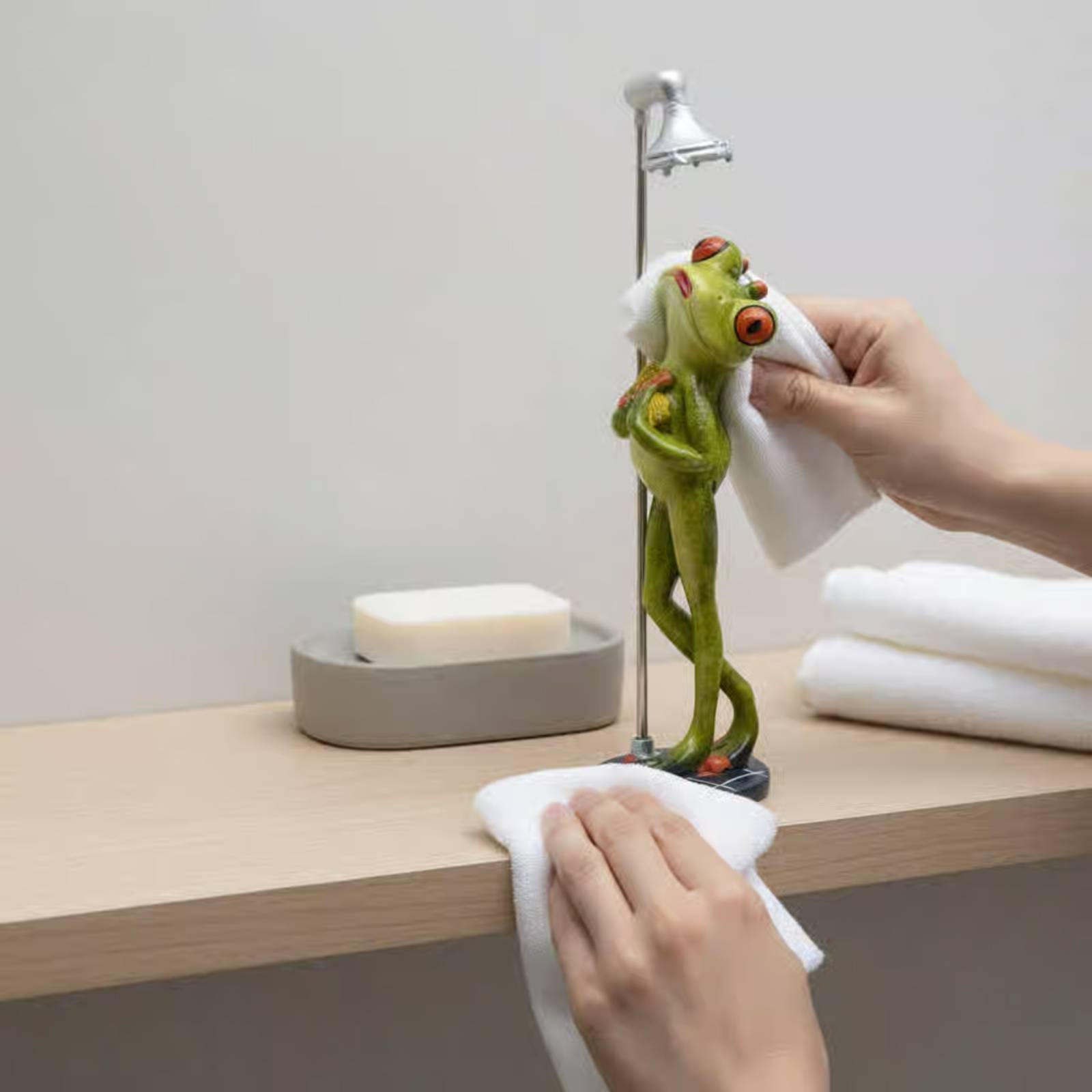 Showering Frog Figurine Great  – Home Bathroom Shower recenzja i cena