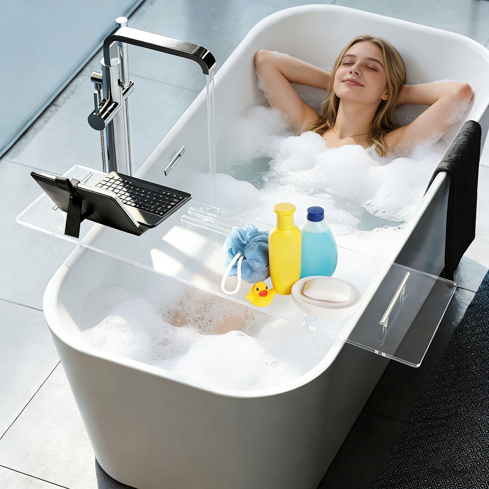 Acrylic Bathtub Tray, Luxury C – Bath Caddy Tray recenzja i cena