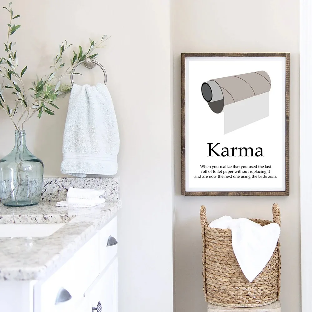 Karma Bathroom Rules Art Quote – Home Bathroom Quotes recenzja i cena