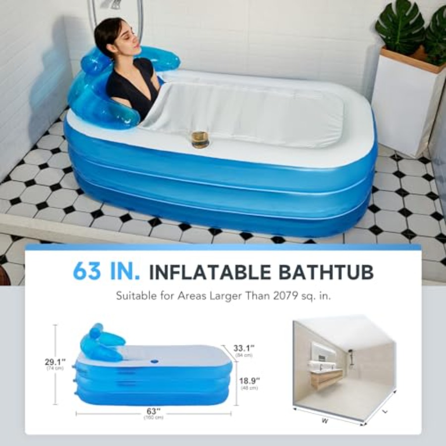 Inflatable Bathtub with Electr – Bathtub Pillow Inflatable recenzja i cena