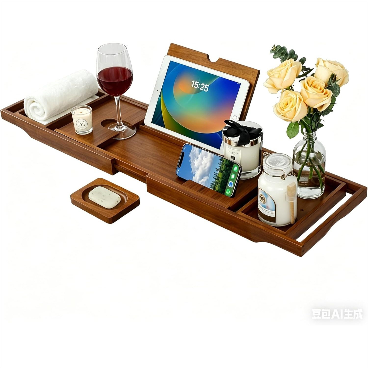 Teak Bathtub Caddy, Expandable – Bath Caddy Tray recenzja i cena