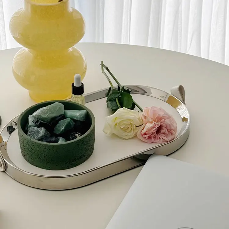 Modern Metal & Leather Oval De – Home Bathroom Vanity recenzja i cena