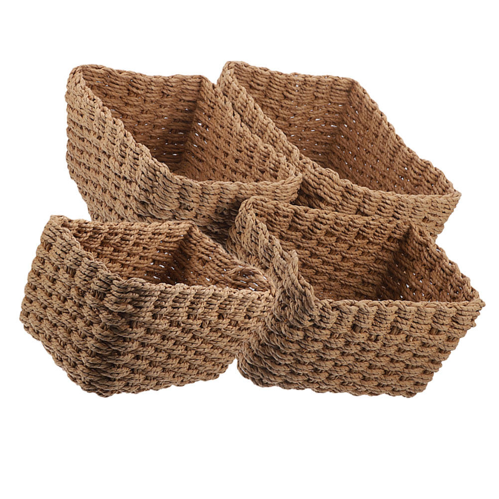 4Pcs Handwoven Storage Basket  – Home Bathroom Organizer recenzja i cena