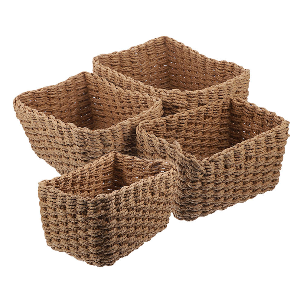 4Pcs Handwoven Storage Basket  – Home Bathroom Organizer recenzja i cena
