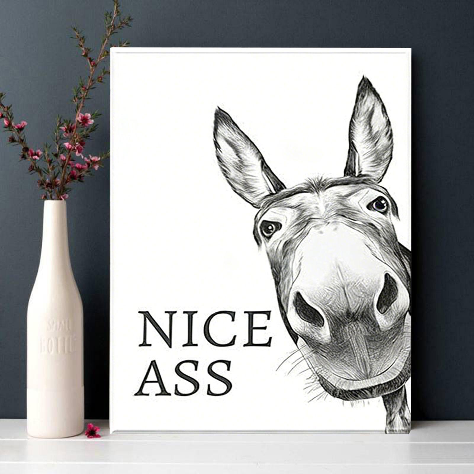 Abstract Funny Animals Donkeys – Home Bathroom Quotes recenzja i cena