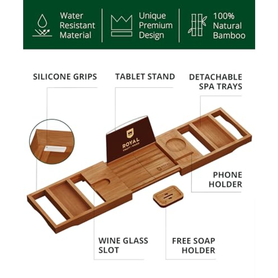 Premium Foldable Bathtub Tray  – Bath Caddy Tray recenzja i cena